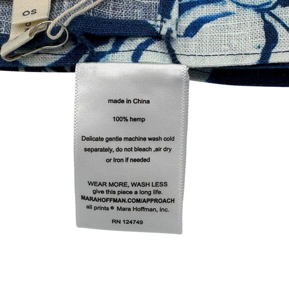 NEW Mara Hoffman Handkerchief Bandana in Blue and White Floral - Picture 6 of 7